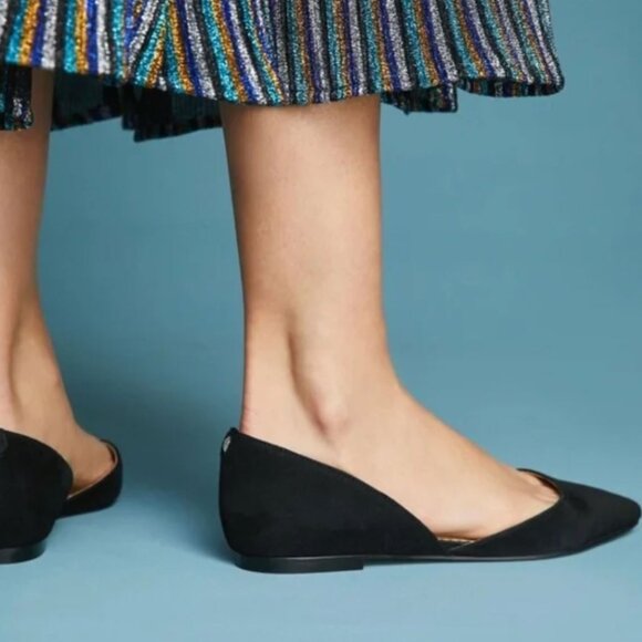 Sam Edelman | Black Suede Leather D’Orsay Flats “Rodney” | Size 8 - Picture 1 of 11